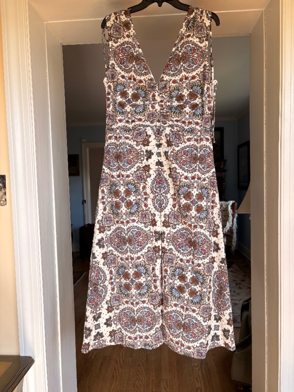 Veronica Beard NWT ($ 498 ) | Zia Cream Blue Paisley Printed Midi Dress - 12